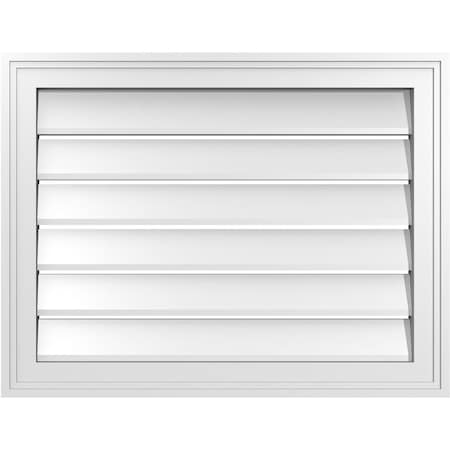 Ekena Millwork Vertical Surface Mount PVC Gable Vent: Functional, w/ 2"W x 1-1/2"P Brickmould Frame, 26"W x 20"H GVPVE26X2002SF